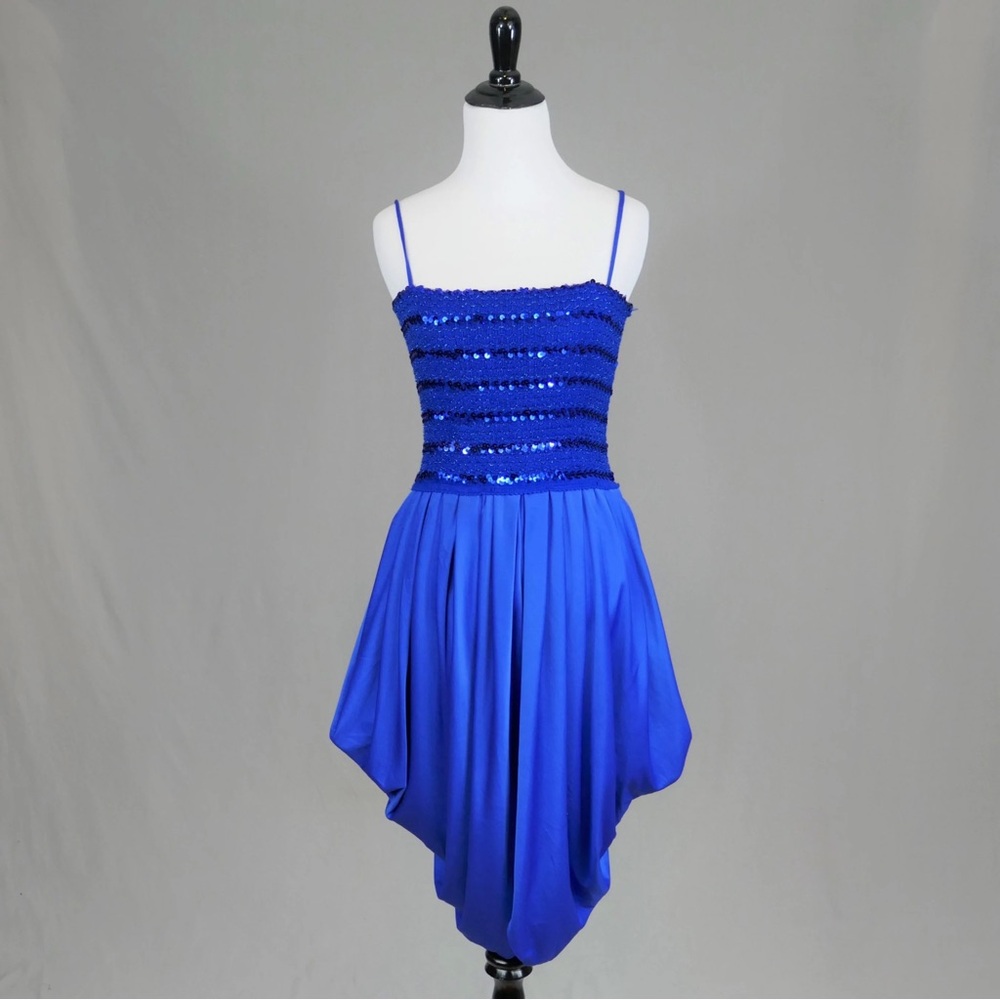 Wasteland Vintage 1970s Disco Blue Sequin Dress